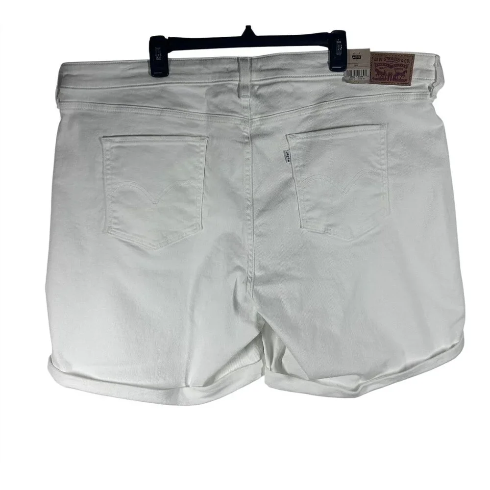 Levi's Jeans Shorts Women's Size 24W White Denim Mid-Rise Shorts With Rolled Hem